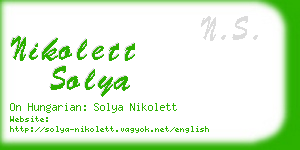 nikolett solya business card